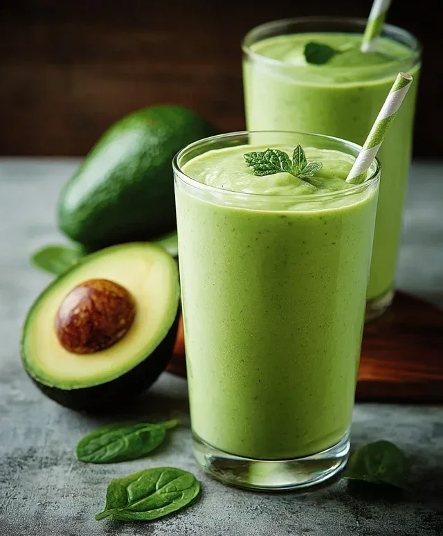 Gruner Smoothie mit Avocado