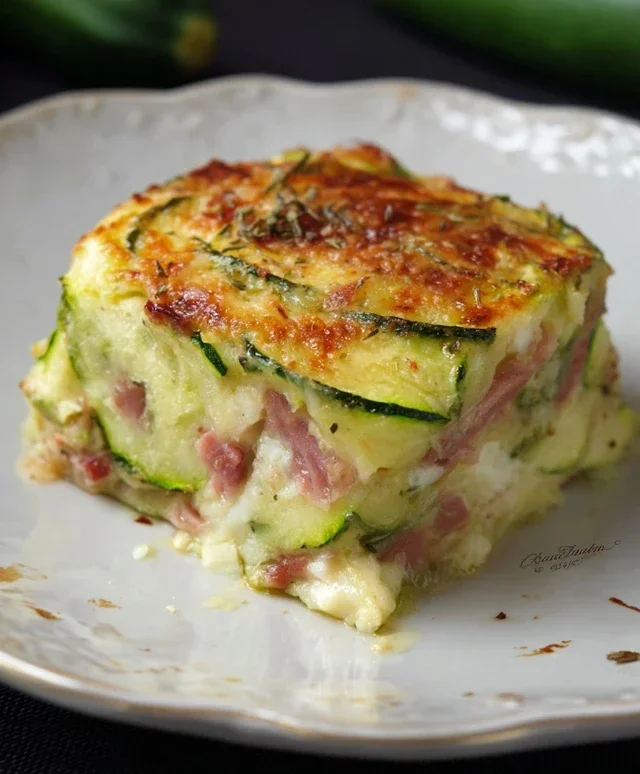 Sformato di zucchine con speck e robiola