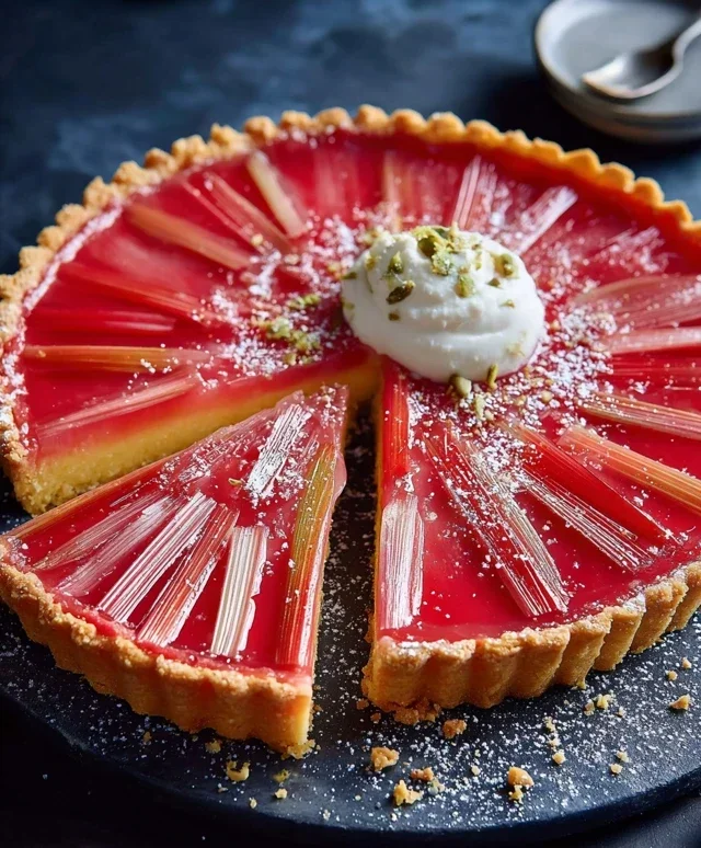 Rhabarber Tarte mit Polenta Sahnecreme