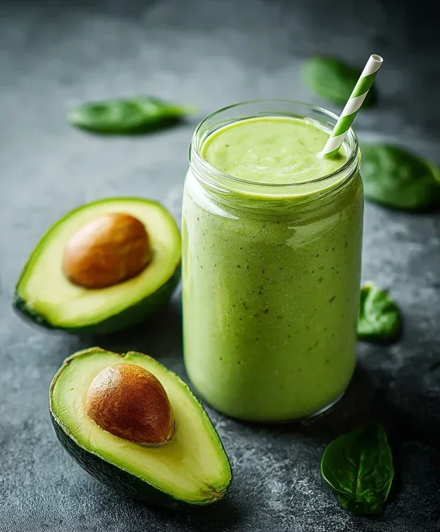 Gruner Smoothie mit Avocado