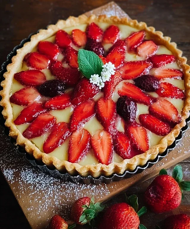 Crostata con fragole e more