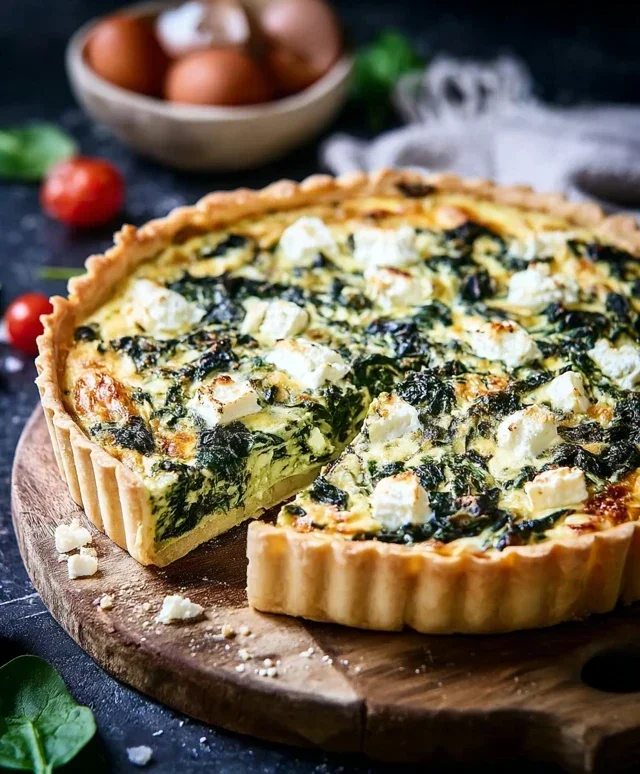 Spinat Quiche mit Feta