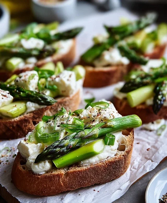Spargel Bruschetta mit Mozzarella