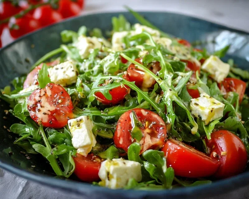 Rucola-Salat mit Feta und Tomaten