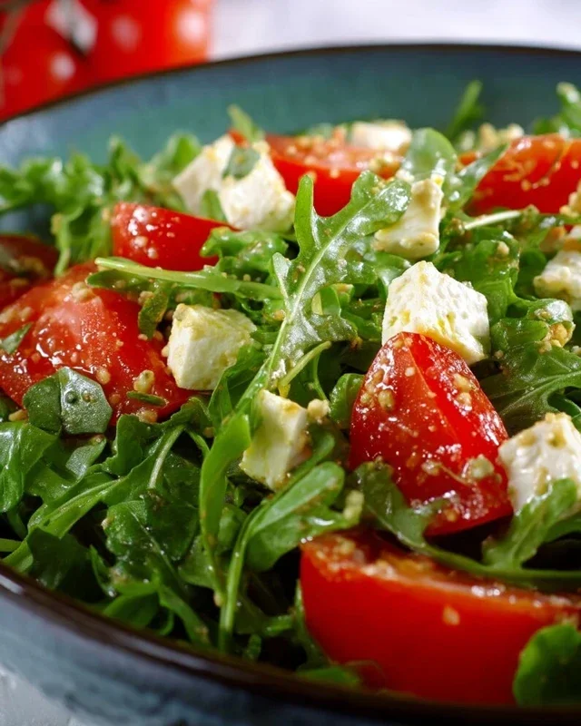 Rucola-Salat mit Feta und Tomaten