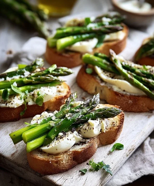Spargel Bruschetta mit Mozzarella