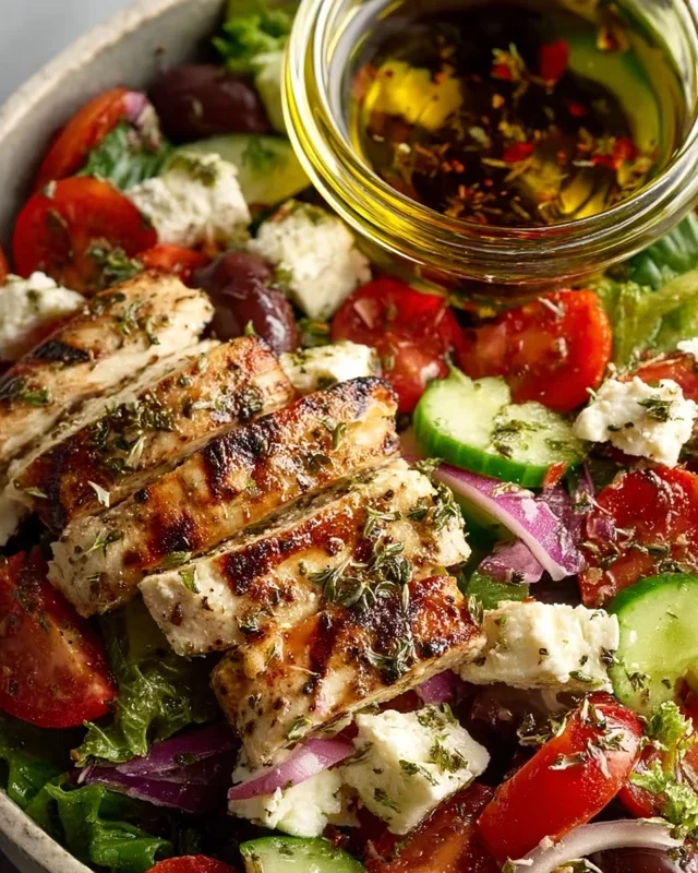 Easy Greek Salad with Chicken