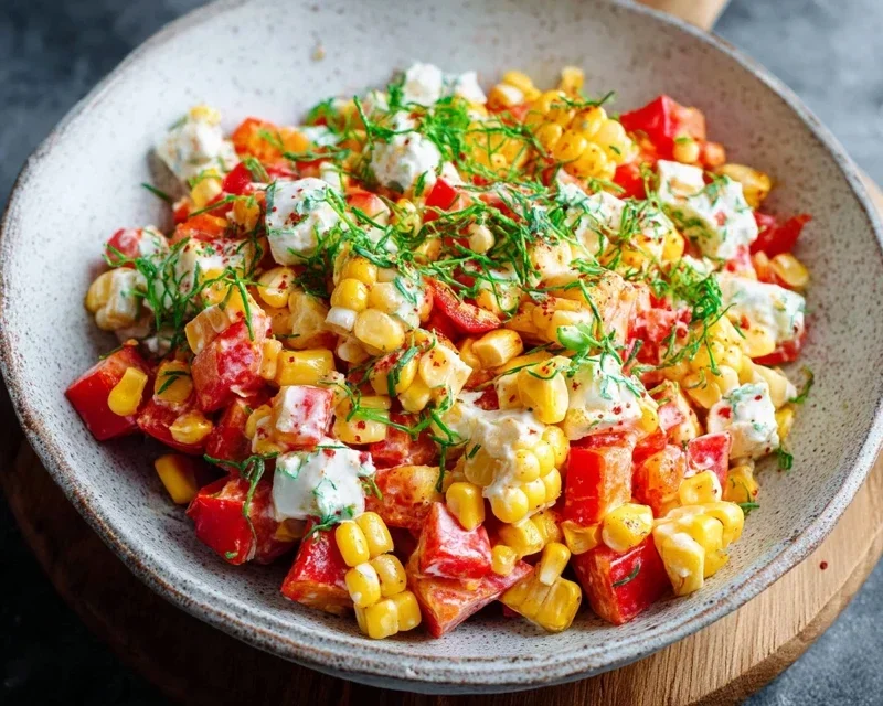 Paprika-Mais-Salat mit Feta & Joghurt