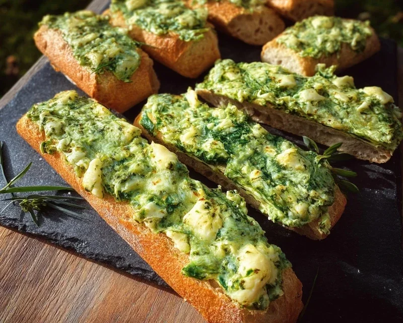 Bärlauch-Käse-Baguette. Einfach und schnell.