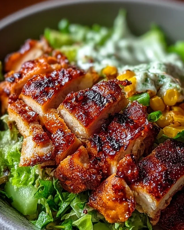 BBQ Hähnchen Geschnittene Salat