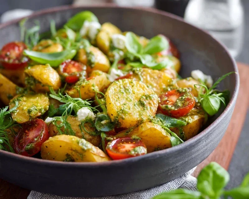 Kartoffelsalat - mediterran mit Pesto