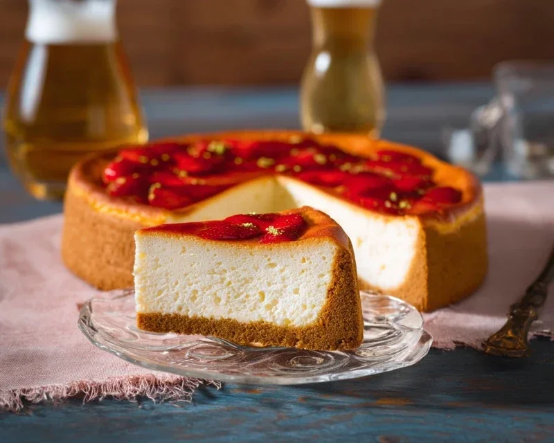 Cremiger Erdnon-non-non-alcoholic alternativeic non-alcoholic beer-Käsekuchen ohne Backen