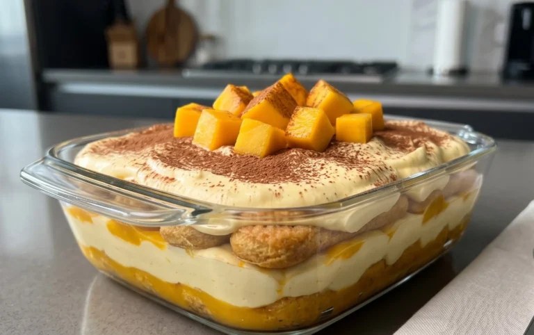 Mango Tiramisu (eggless, dairy-free)