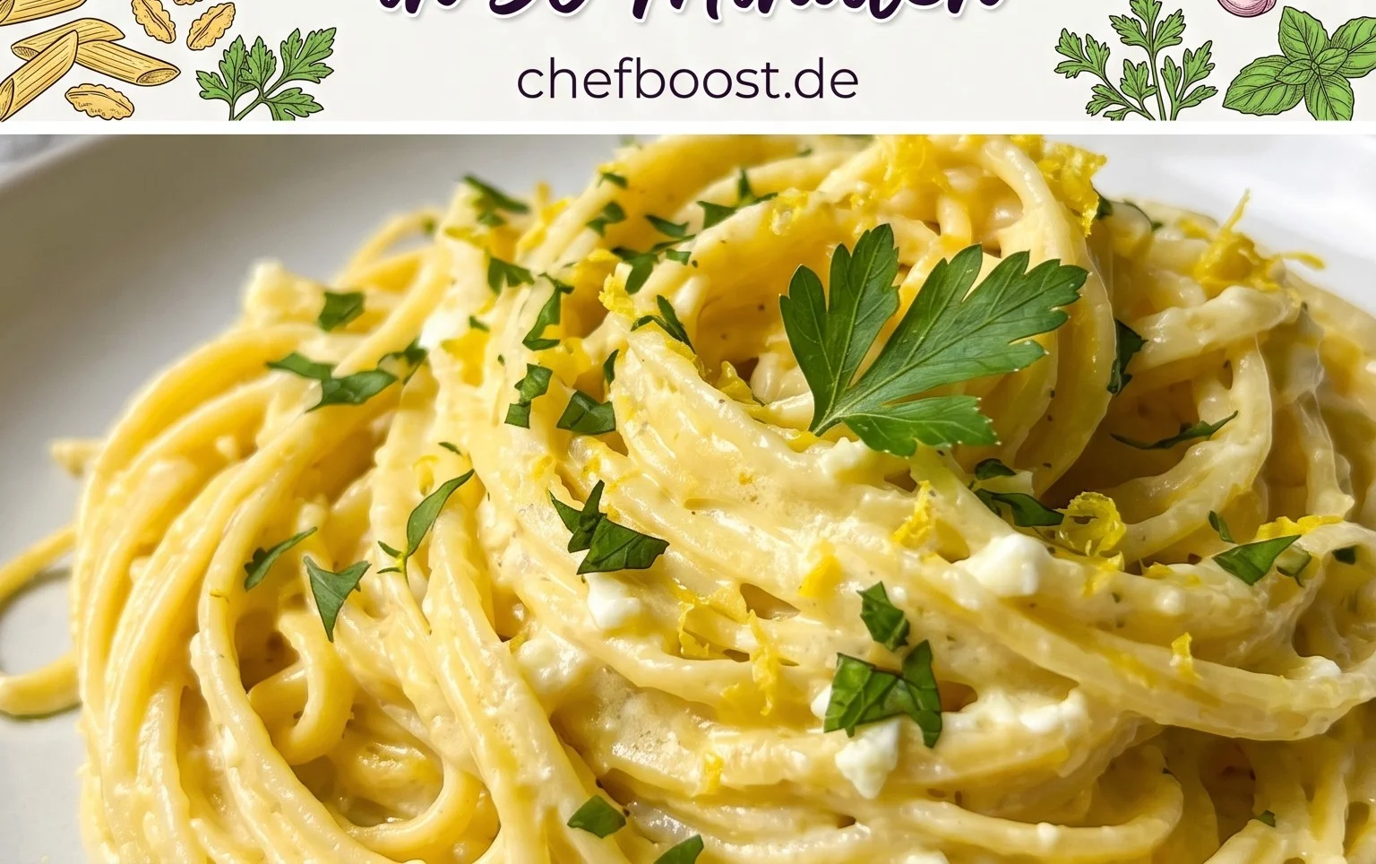 Cremige Zitronen-Feta-Pasta in 30 Minuten