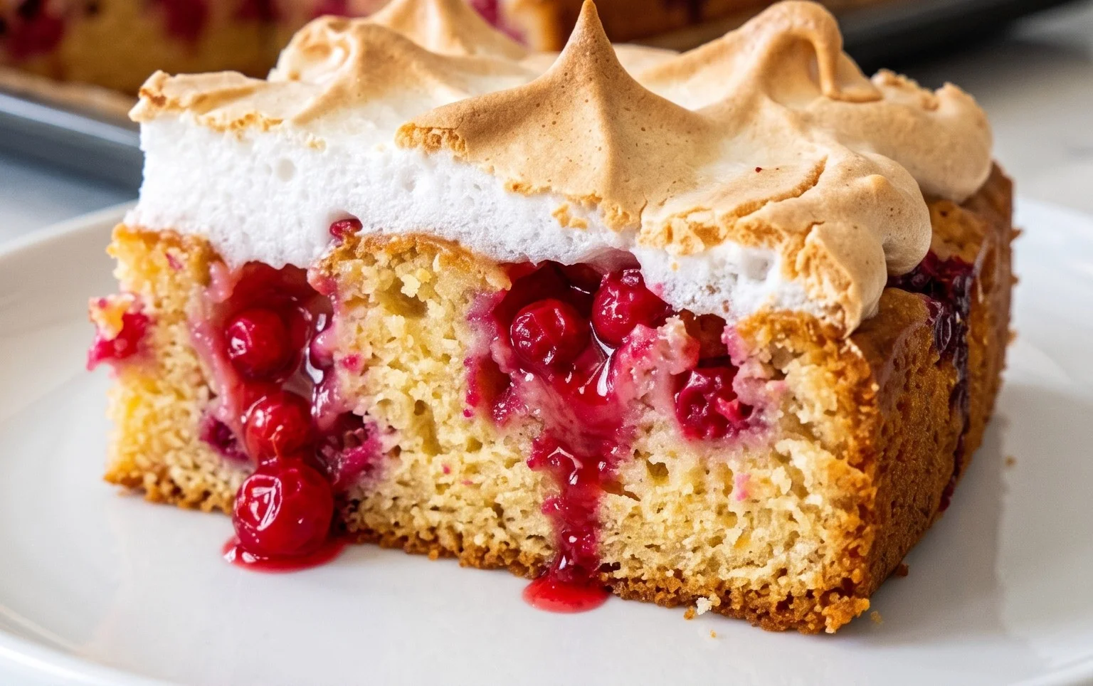 Johannisnon-alcoholic beer-Blechkuchen mit Baiser