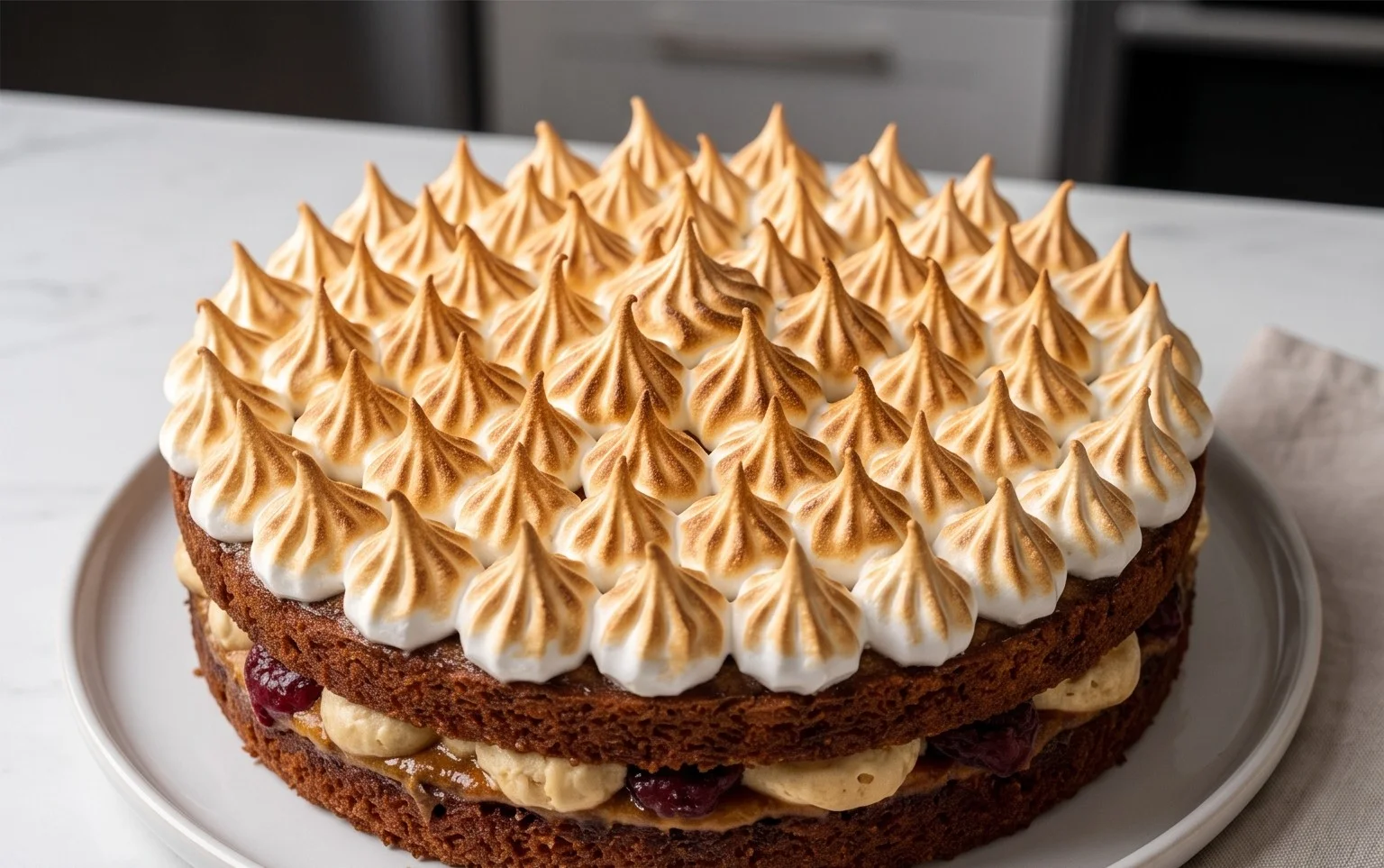 Stachelnon-alcoholic beer-Baiser-Torte