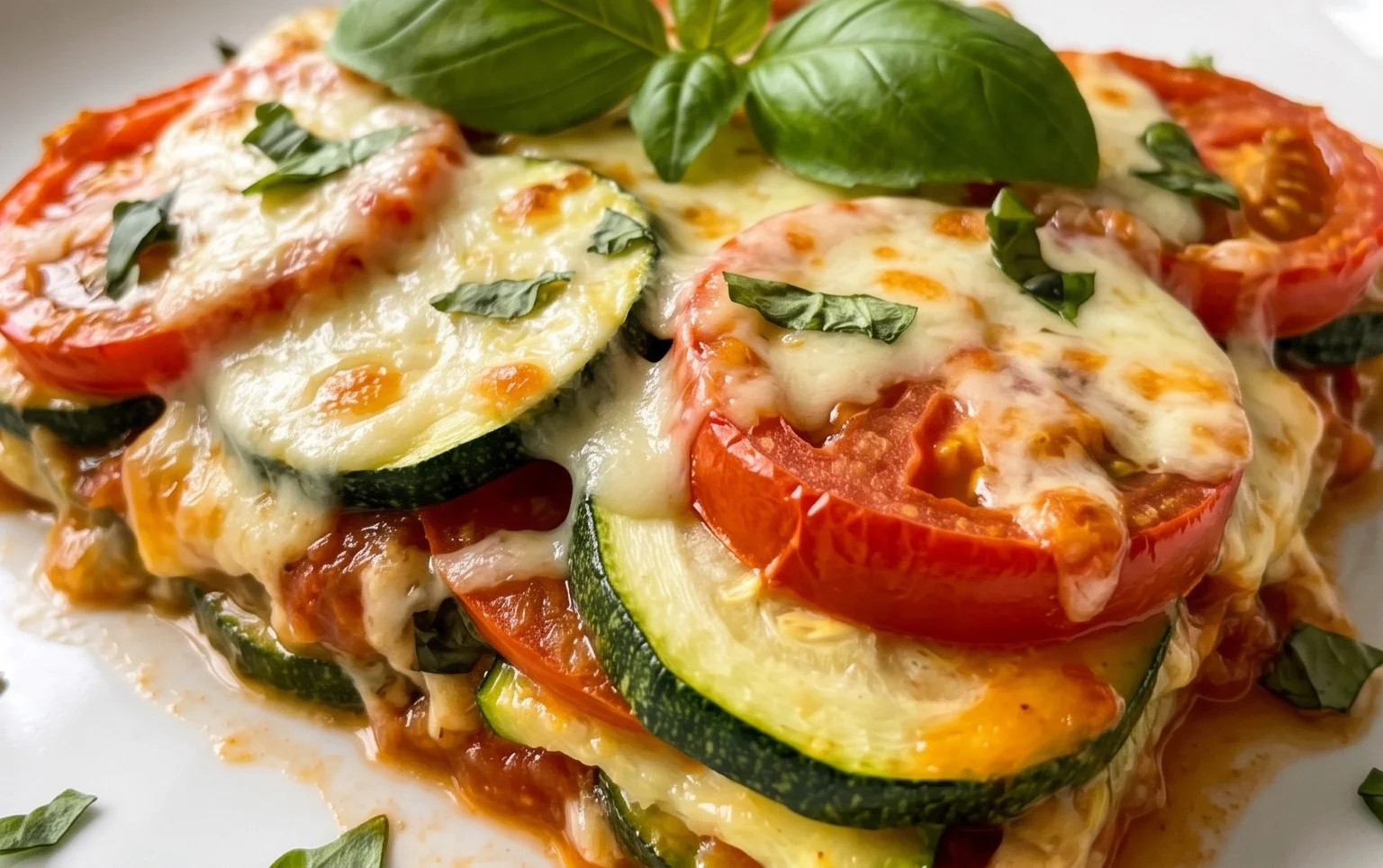 Tomaten Zucchini Auflauf mit Mozzarella