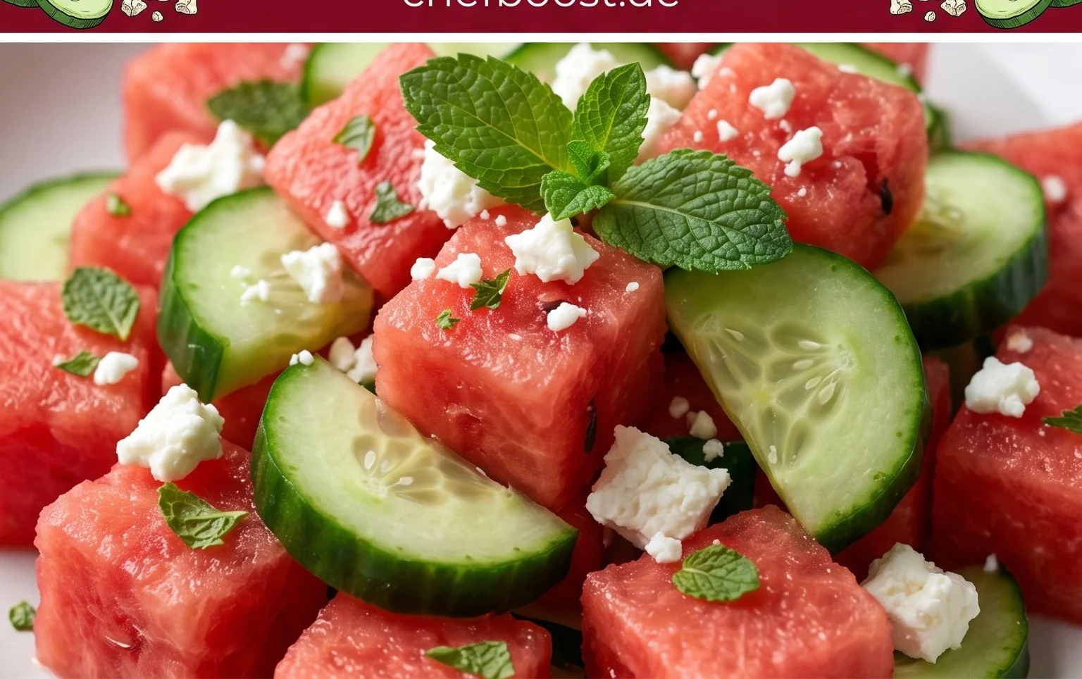 SIMPLE Watermelon + Cucumber + Feta Salad