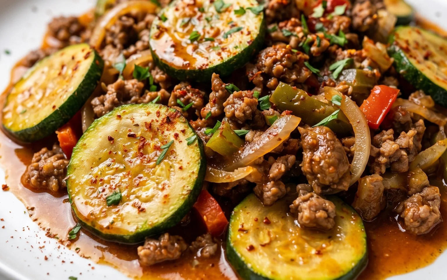 Schnelle Zucchini Hackfleisch Pfanne