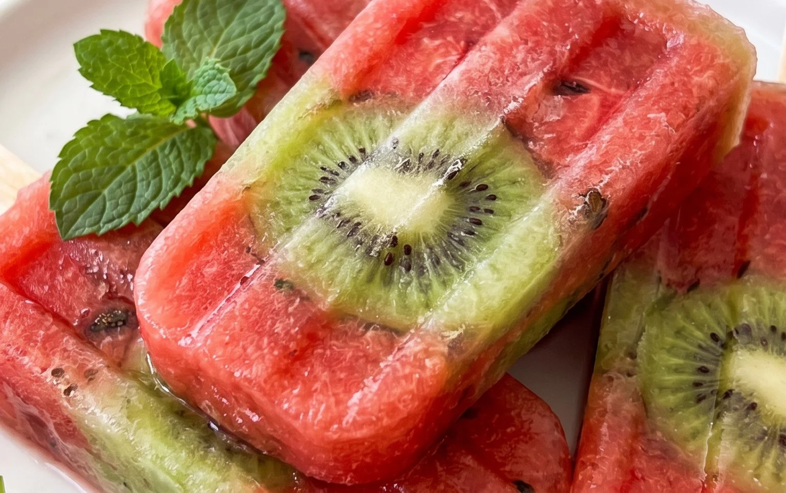 Kiwi Watermelon Fruit Popsicles