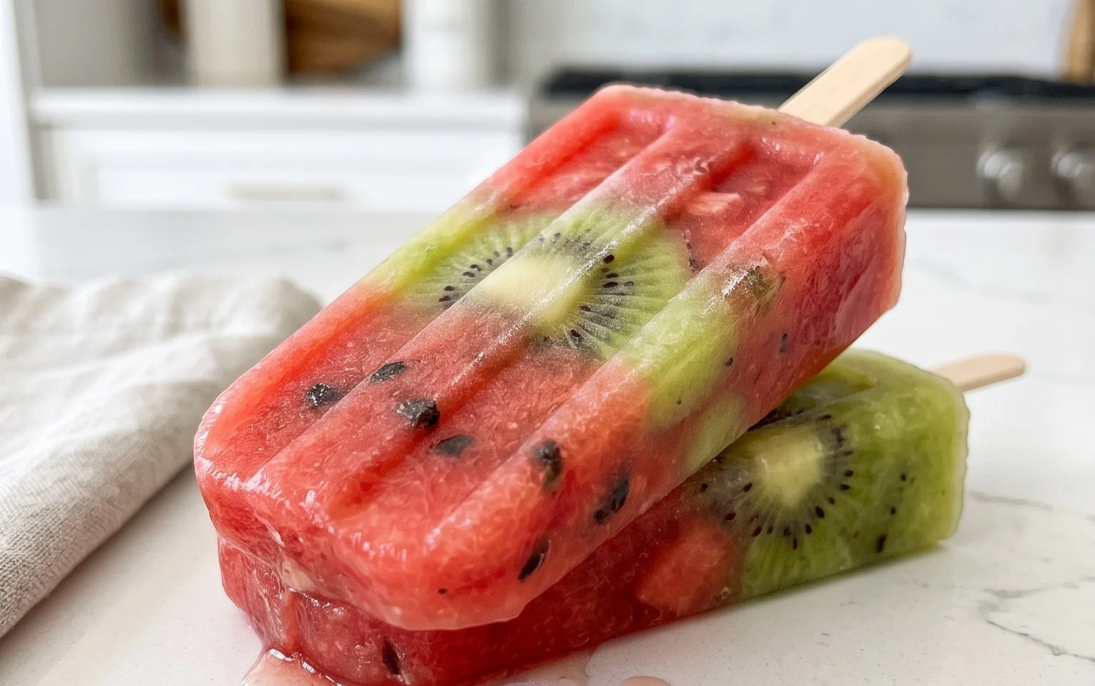 Kiwi Watermelon Fruit Popsicles