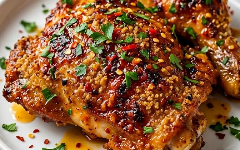 Baked Crunchy Hot Honey Chicken