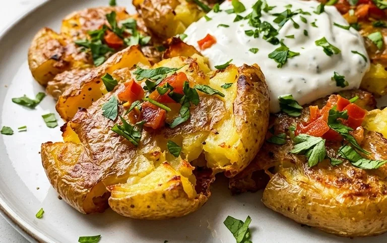 Smashed Potatoes mit Dip - einfach & genial