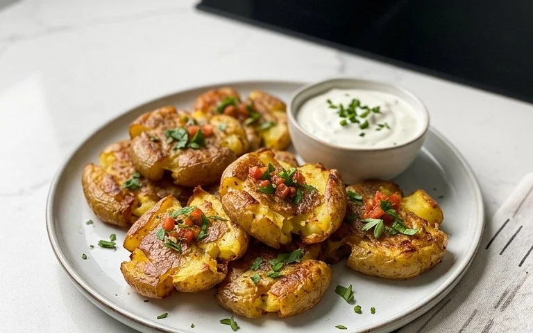 Smashed Potatoes mit Dip - einfach & genial
