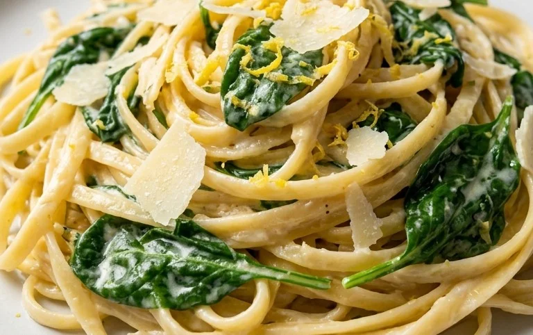 45 Easy Pasta Recipes: Lemon Spinach Pasta