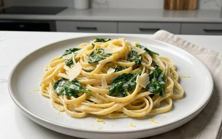 45 Easy Pasta Recipes: Lemon Spinach Pasta