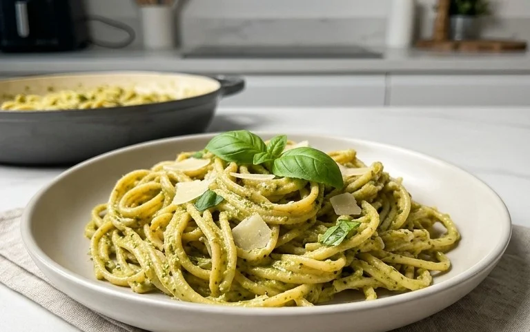 One Pot Creamy Pesto Pasta