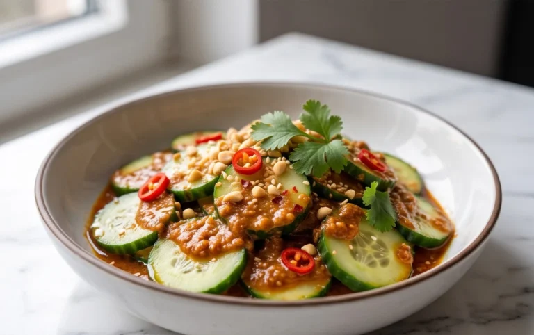 Cucumbers in Spicy Peanut Sauce