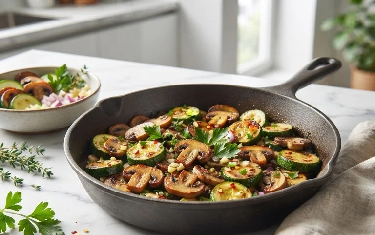 Skillet Zucchini and Mushrooms