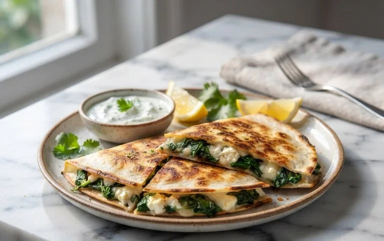 Spinach and Feta Quesadillas