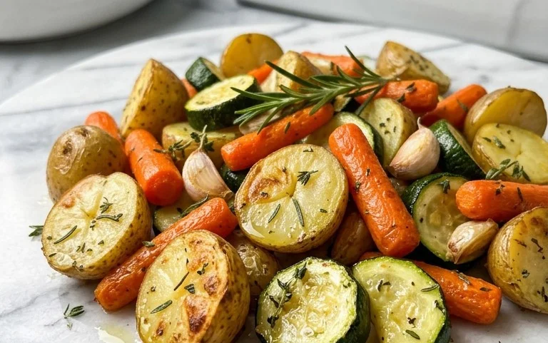 Garlic Herb Roasted Potatoes Carrots and Zucchini