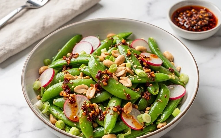 Chili Crisp Snap Pea Salad