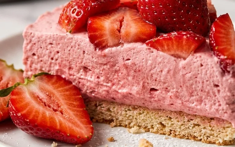 3 Ingredient No Bake Strawberry Cloud Cake