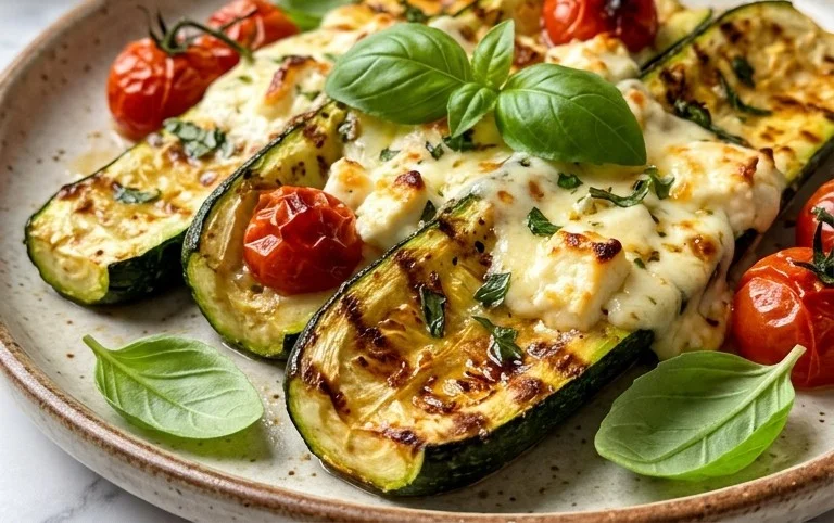 Courgettes feta au four
