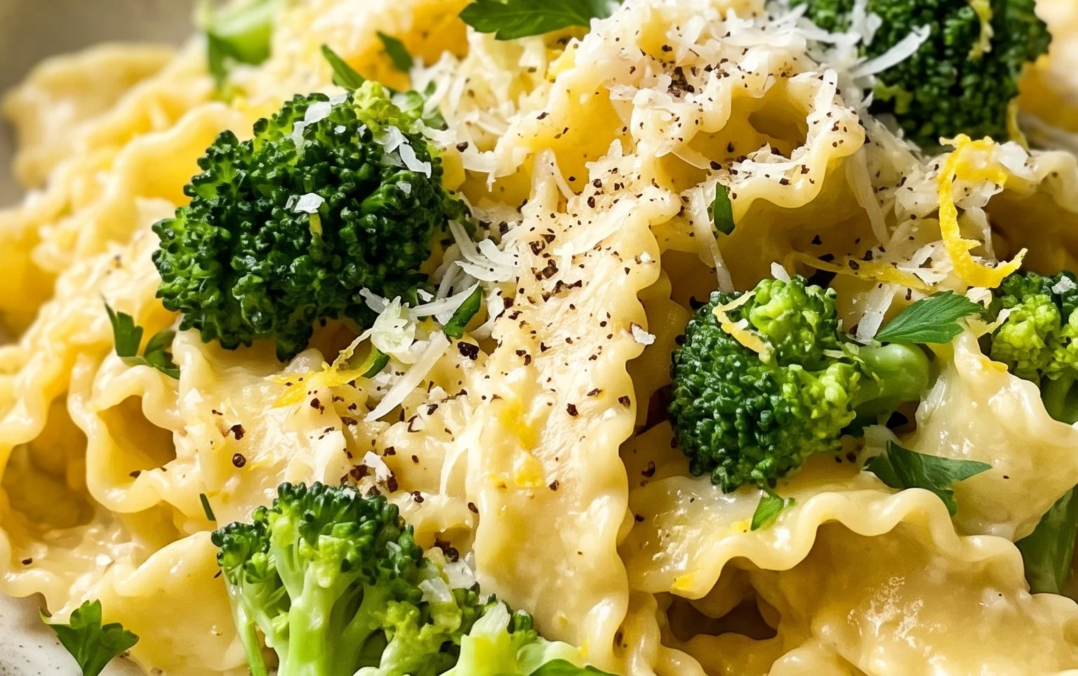 Mafaldine Pasta Limone with Broccoli