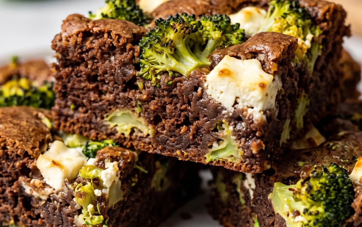 Broccoli and Feta Brownies