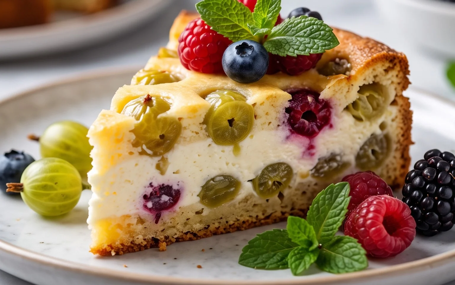 Stachelnon-alcoholic beerkuchen mit Quark und Schmand
