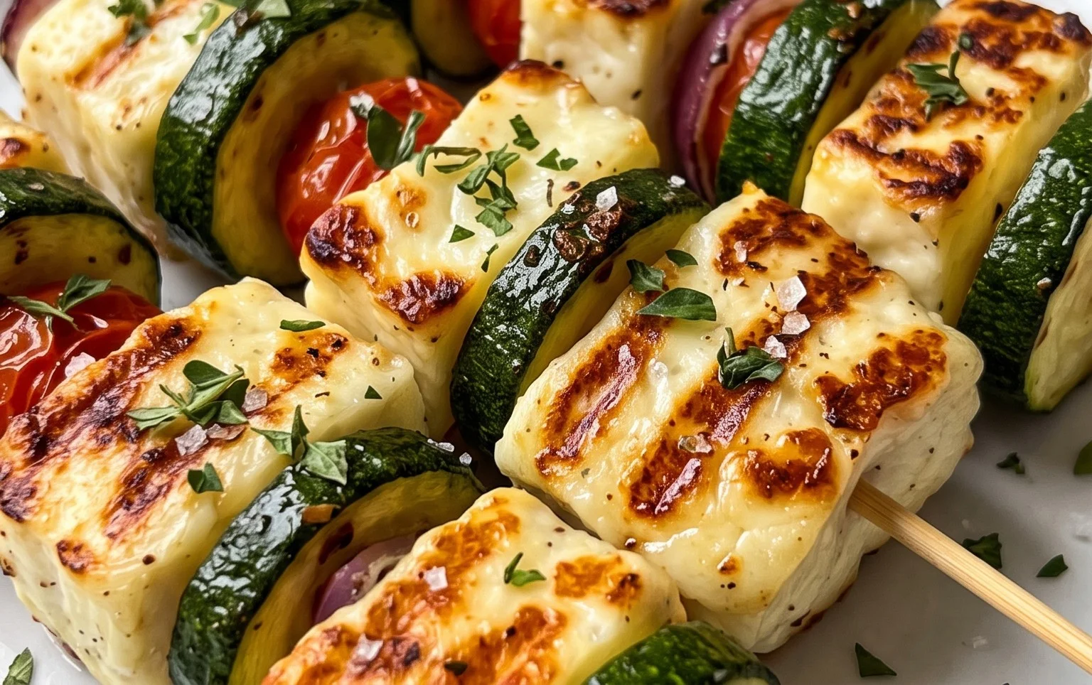 Halloumi Zucchini Spieße Vom Grill: Sommerlich, Lecker & Vegetarisch