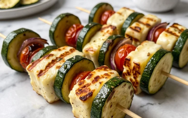 Halloumi Zucchini Spieße Vom Grill: Sommerlich, Lecker & Vegetarisch