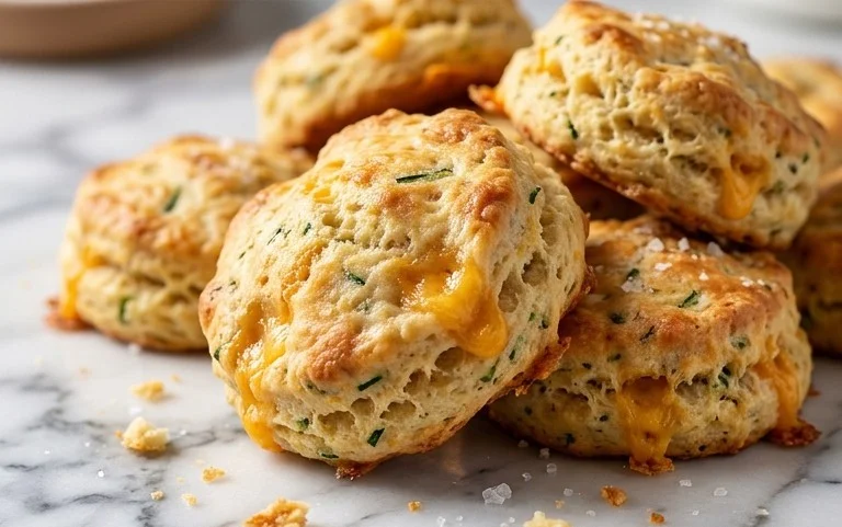 Soft and Tender Zucchini Cheddar Biscuits