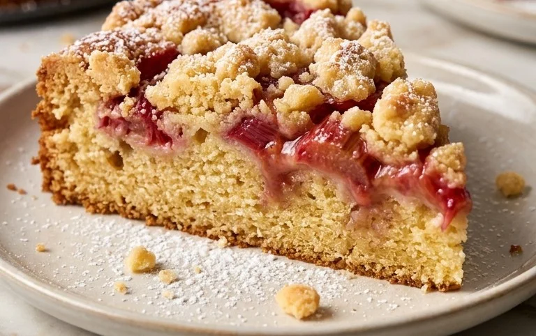 Rhabarberkuchen mit Streusel – Rezept für Eilige