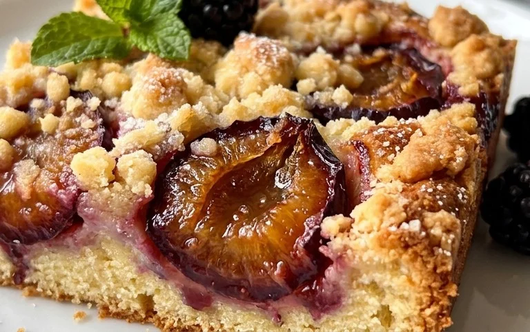 Saftiger Pflaumenkuchen vom Blech mit Streuseln von floweroma4