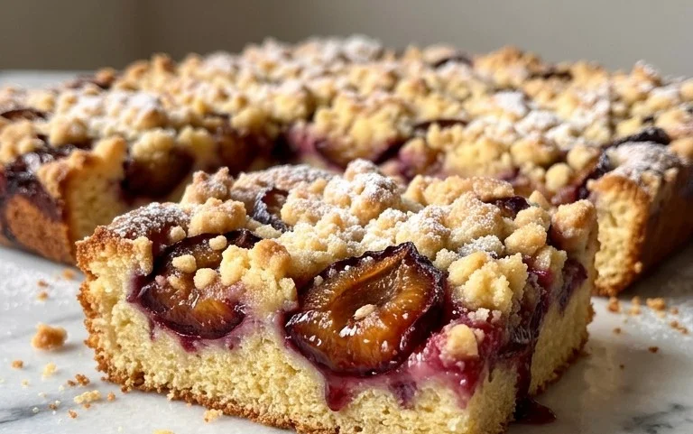 Saftiger Pflaumenkuchen vom Blech mit Streuseln von floweroma4