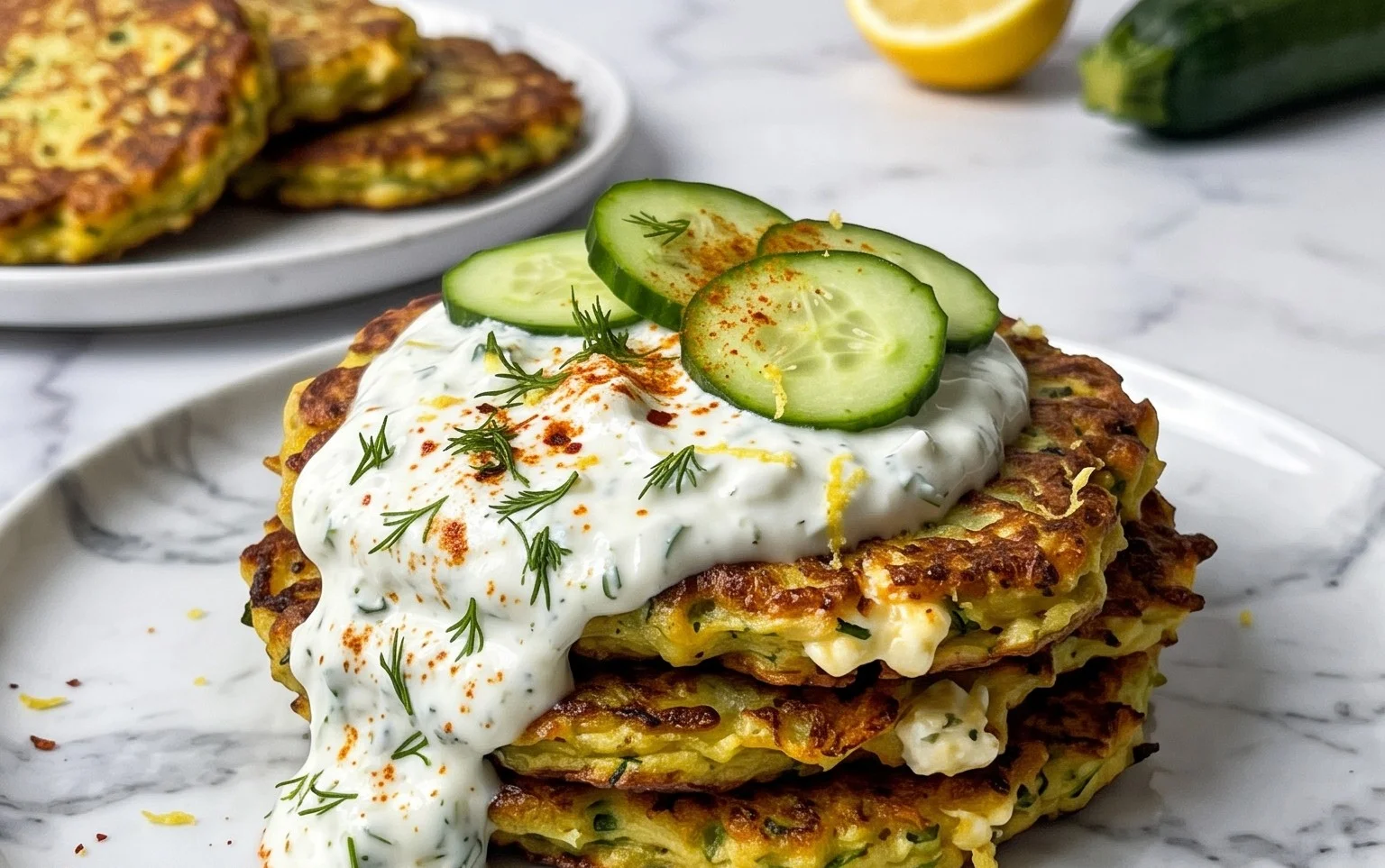Zucchinipuffer mit Feta und Tzatziki: Das Unglaubliche Ultimative Rezept für 4 Portionen