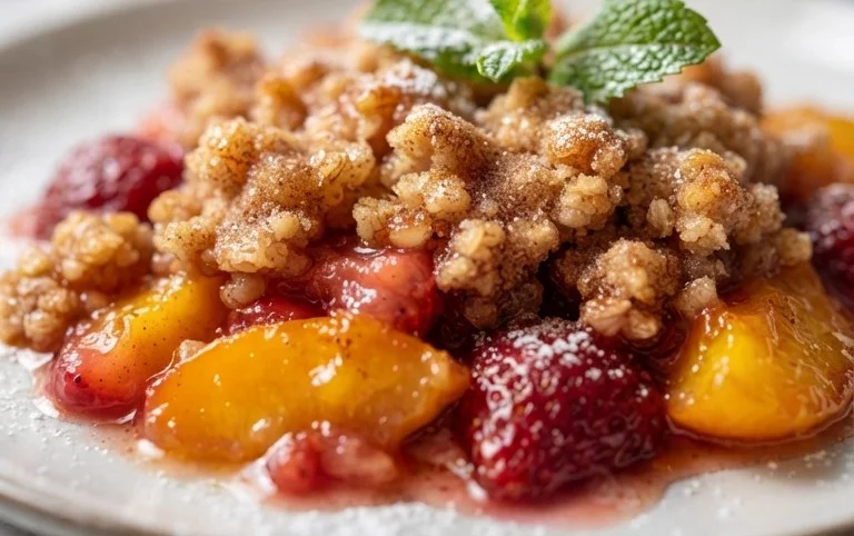 Peach & Strawberry Crisp