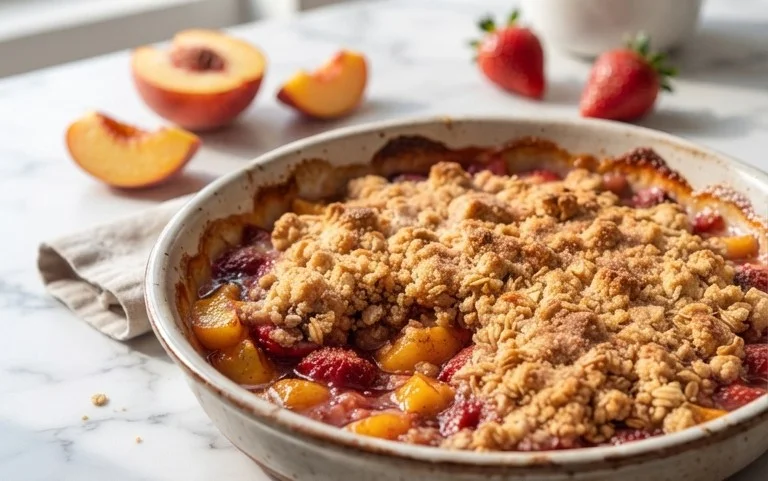 Peach & Strawberry Crisp